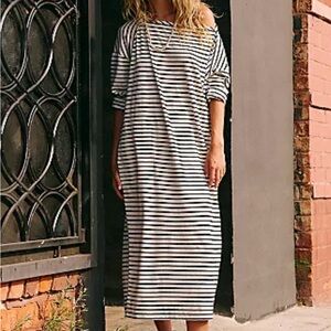 Free People Reese Maxi Dress Black and White Dolman Sleeve Dress